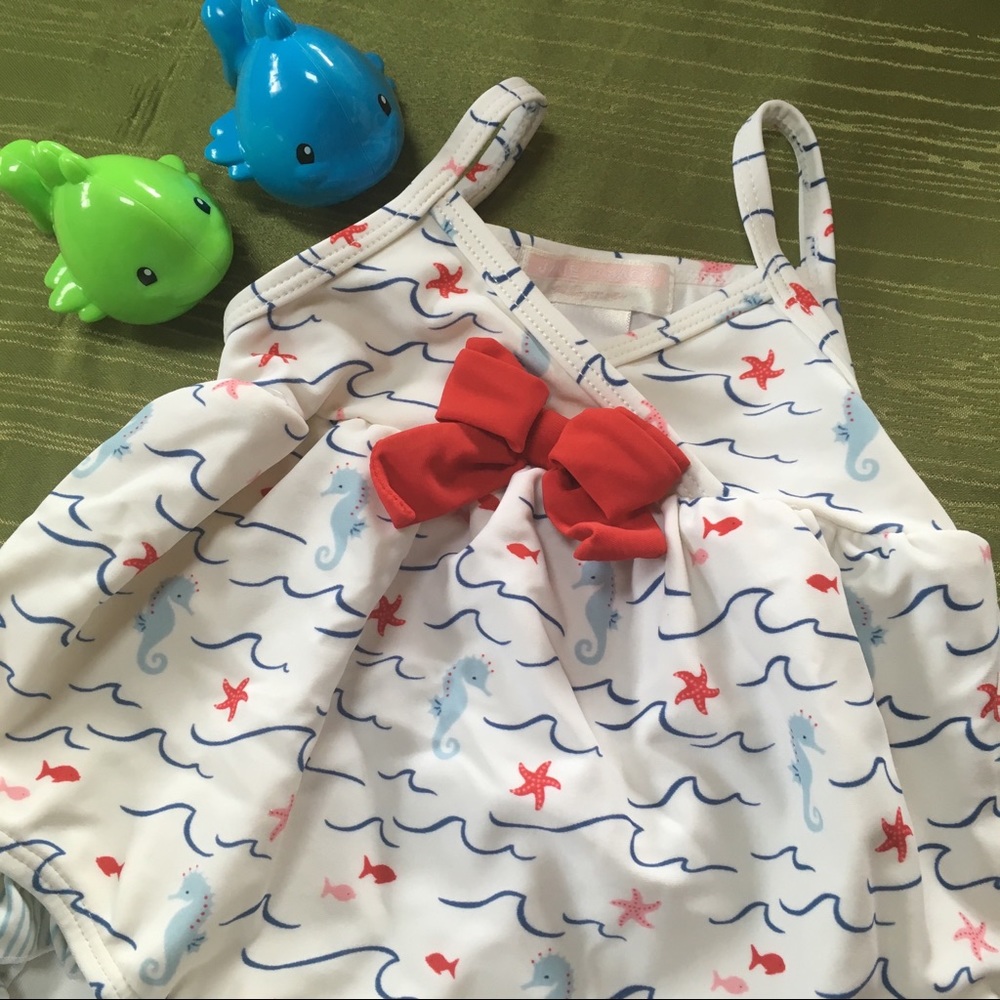 Janie and Jack ocean themed baby swimsuit 6-12 mo